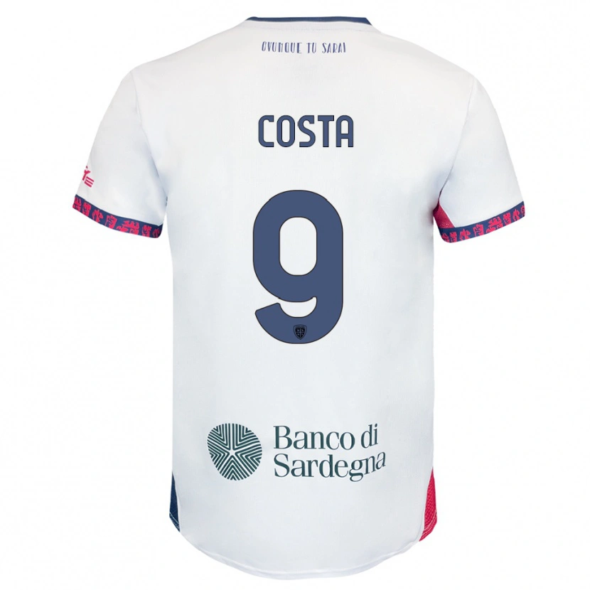 Danxen Mujer Camiseta Luca Costa #9 Blanco Marino Rojo 2ª Equipación 2025/26 La Camisa México