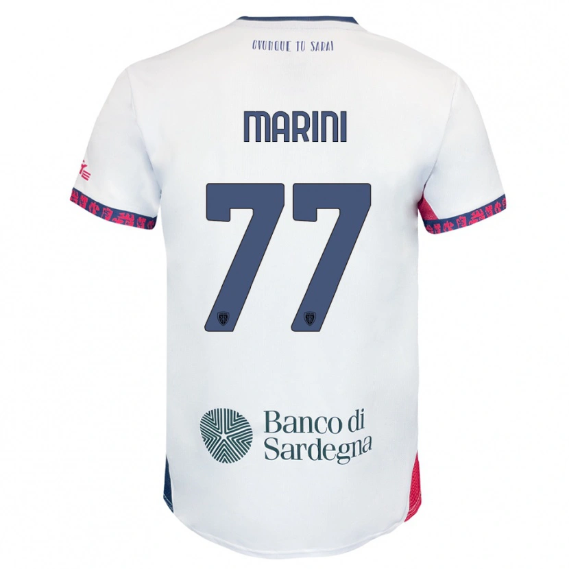 Danxen Mujer Camiseta Matteo Marini #77 Blanco Marino Rojo 2ª Equipación 2025/26 La Camisa México