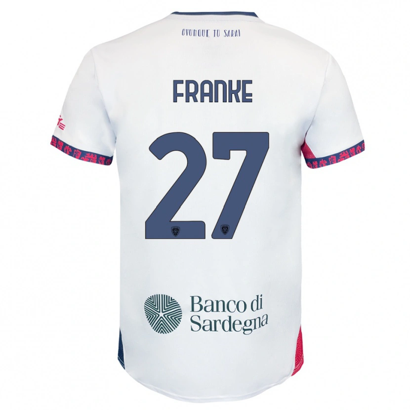 Danxen Mujer Camiseta Antoni Franke #27 Blanco Marino Rojo 2ª Equipación 2025/26 La Camisa México