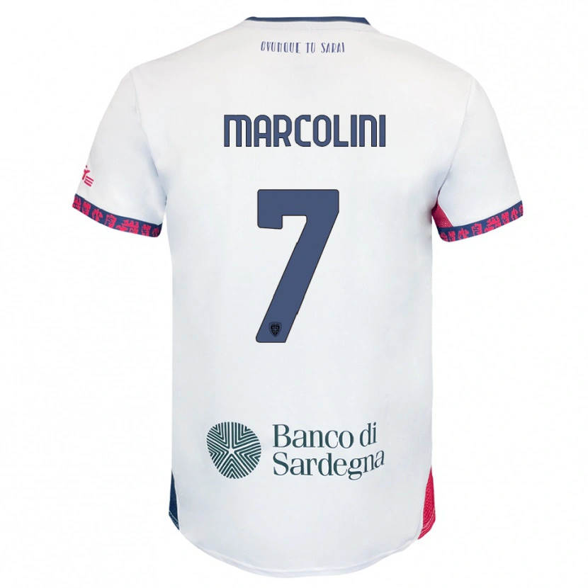 Danxen Mujer Camiseta Diego Marcolini #7 Blanco Marino Rojo 2ª Equipación 2025/26 La Camisa México