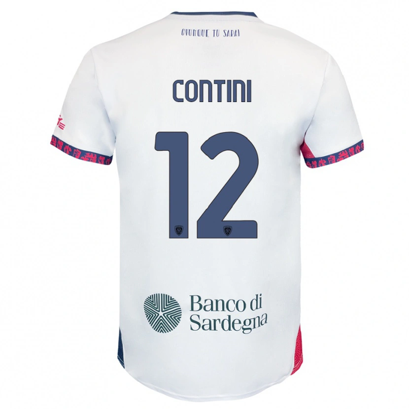 Danxen Mujer Camiseta Federico Contini #12 Blanco Marino Rojo 2ª Equipación 2025/26 La Camisa México