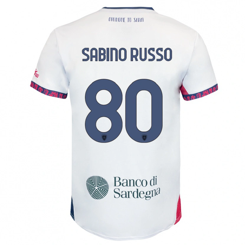 Danxen Mujer Camiseta Alessandro Sabino Russo #80 Blanco Marino Rojo 2ª Equipación 2025/26 La Camisa México
