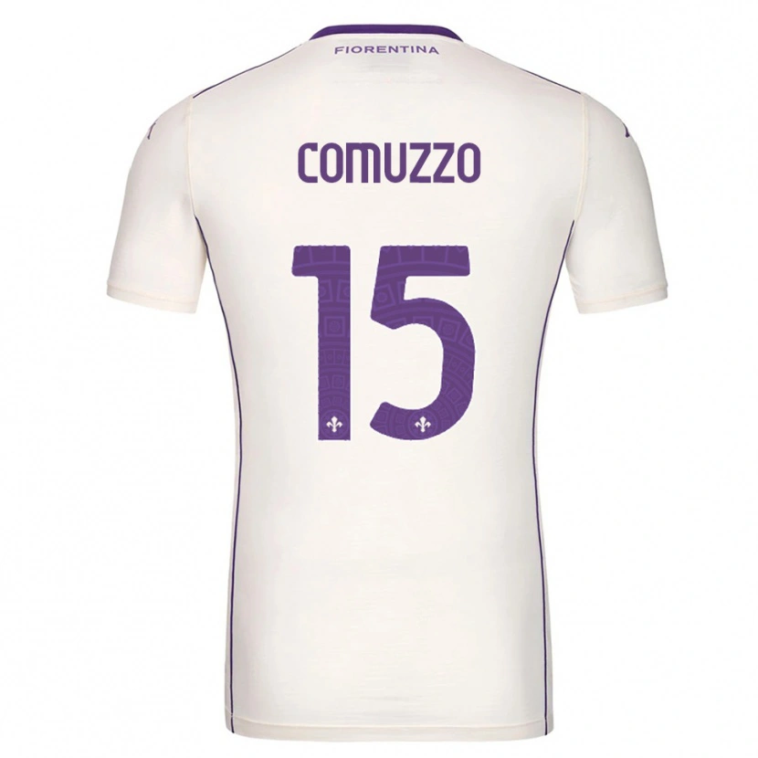 Danxen Mujer Camiseta Pietro Comuzzo #15 Blanco Púrpura Rojo 2ª Equipación 2025/26 La Camisa México