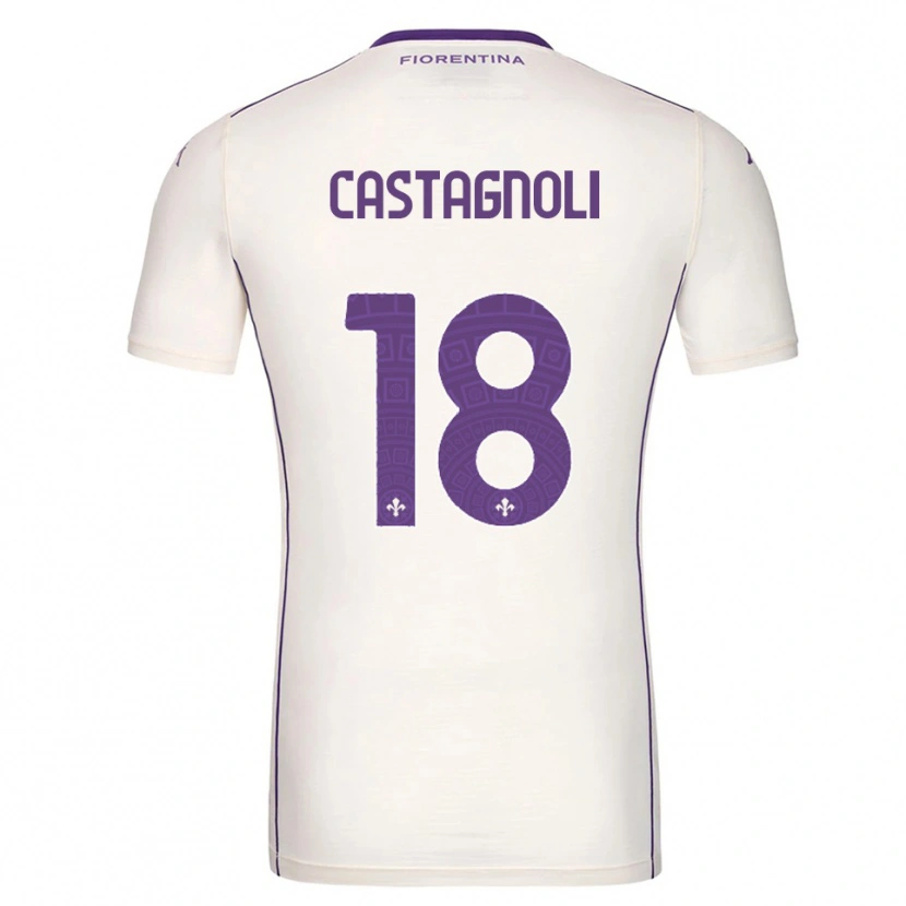 Danxen Mujer Camiseta Filippo Castagnoli #18 Blanco Púrpura Rojo 2ª Equipación 2025/26 La Camisa México
