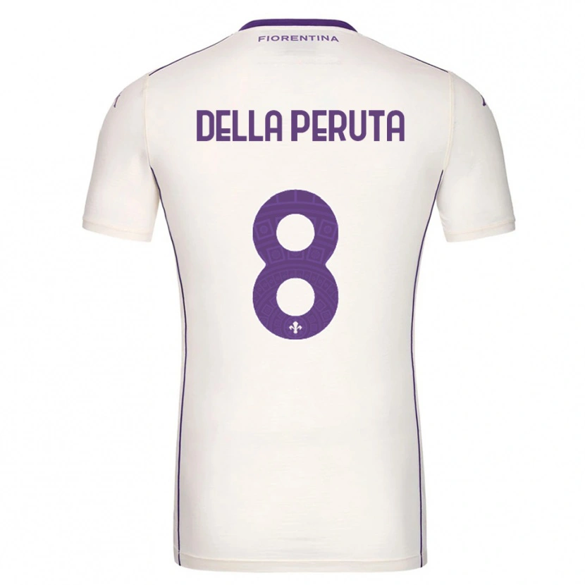 Danxen Mujer Camiseta Victoria Della Peruta #8 Blanco Púrpura Rojo 2ª Equipación 2025/26 La Camisa México