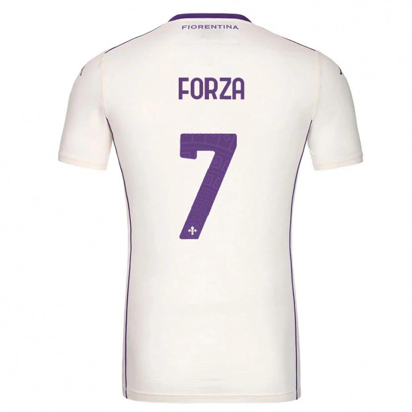 Danxen Mujer Camiseta Francesco Forza #7 Blanco Púrpura Rojo 2ª Equipación 2025/26 La Camisa México