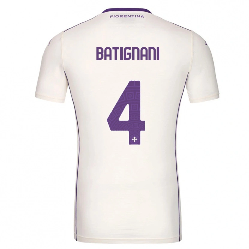 Danxen Mujer Camiseta Francesco Batignani #4 Blanco Púrpura Rojo 2ª Equipación 2025/26 La Camisa México