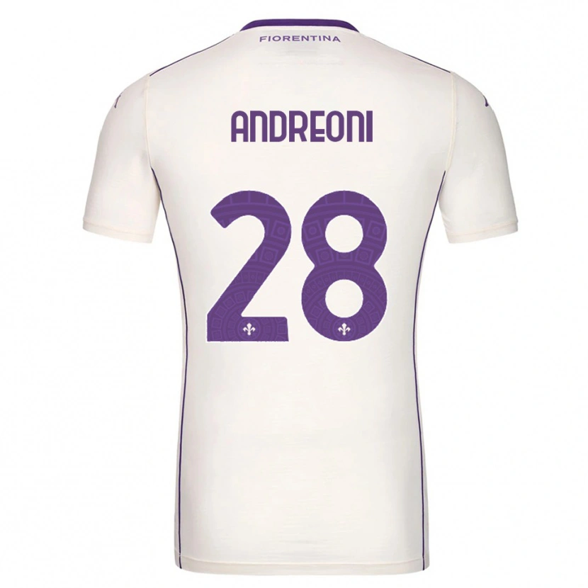 Danxen Mujer Camiseta Caterina Andreoni #28 Blanco Púrpura Rojo 2ª Equipación 2025/26 La Camisa México