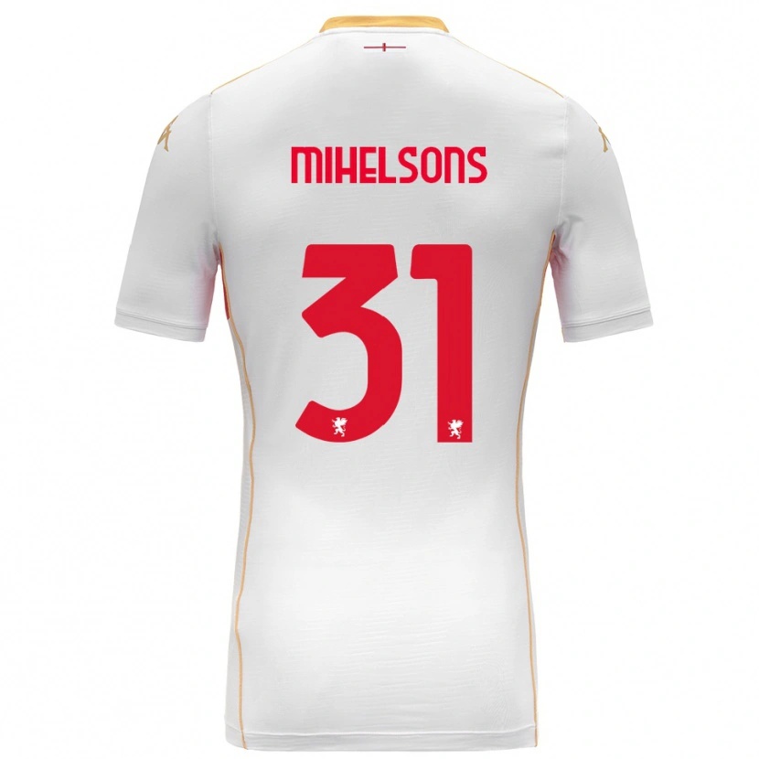 Danxen Mujer Camiseta Rendijs Mihelsons #31 Blanco Rojo 2ª Equipación 2025/26 La Camisa México