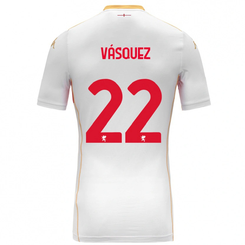 Danxen Mujer Camiseta Johan Vásquez #22 Blanco Rojo 2ª Equipación 2025/26 La Camisa México