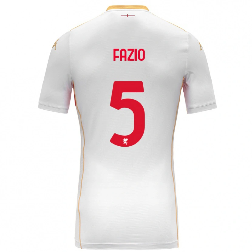 Danxen Mujer Camiseta Lorenzo Fazio #5 Blanco Rojo 2ª Equipación 2025/26 La Camisa México