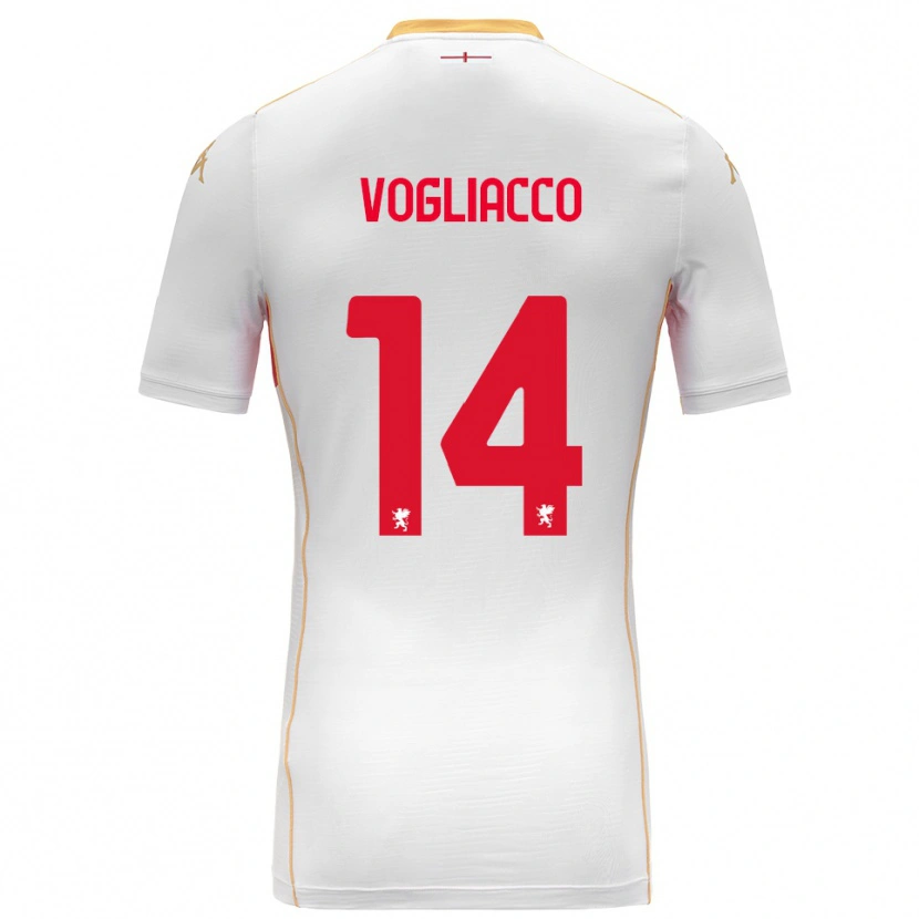 Danxen Mujer Camiseta Alessandro Vogliacco #14 Blanco Rojo 2ª Equipación 2025/26 La Camisa México