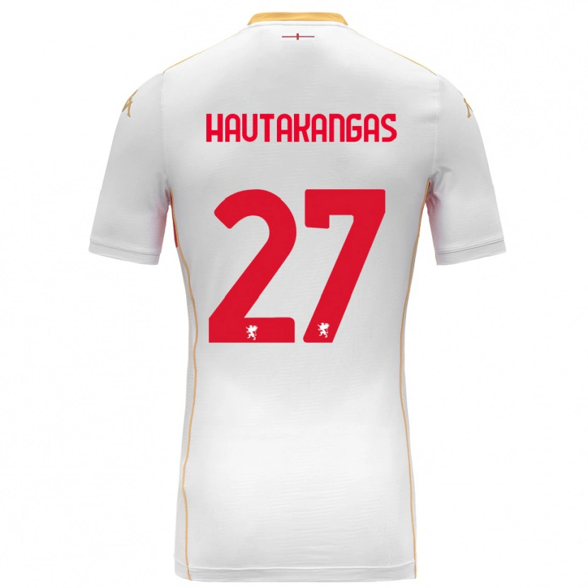 Danxen Mujer Camiseta Pietu Hautakangas #27 Blanco Rojo 2ª Equipación 2025/26 La Camisa México