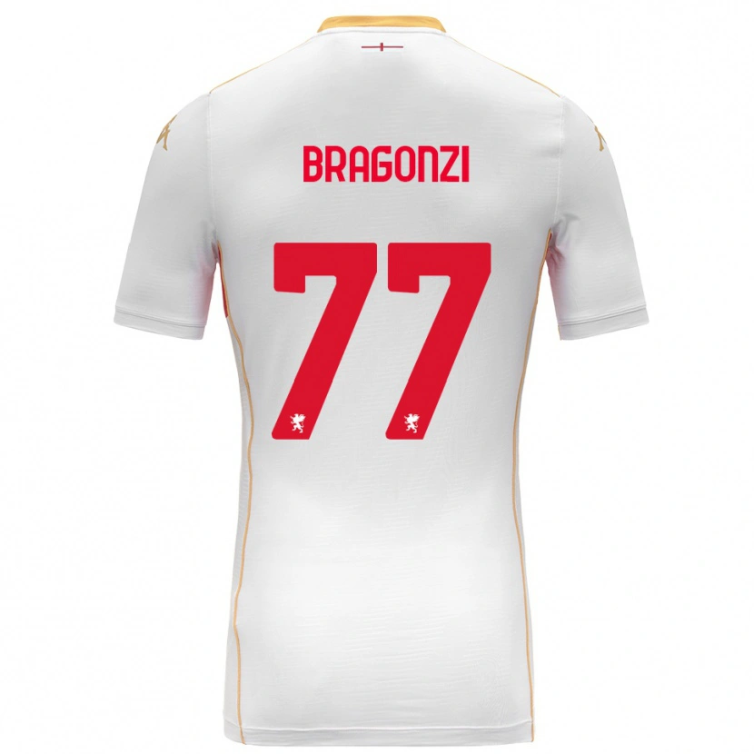 Danxen Mujer Camiseta Asia Bragonzi #77 Blanco Rojo 2ª Equipación 2025/26 La Camisa México