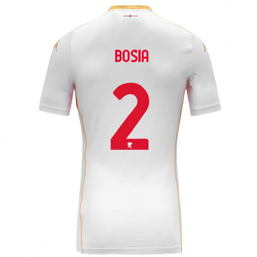 Danxen Mujer Camiseta Davide Bosia #2 Blanco Rojo 2ª Equipación 2025/26 La Camisa México