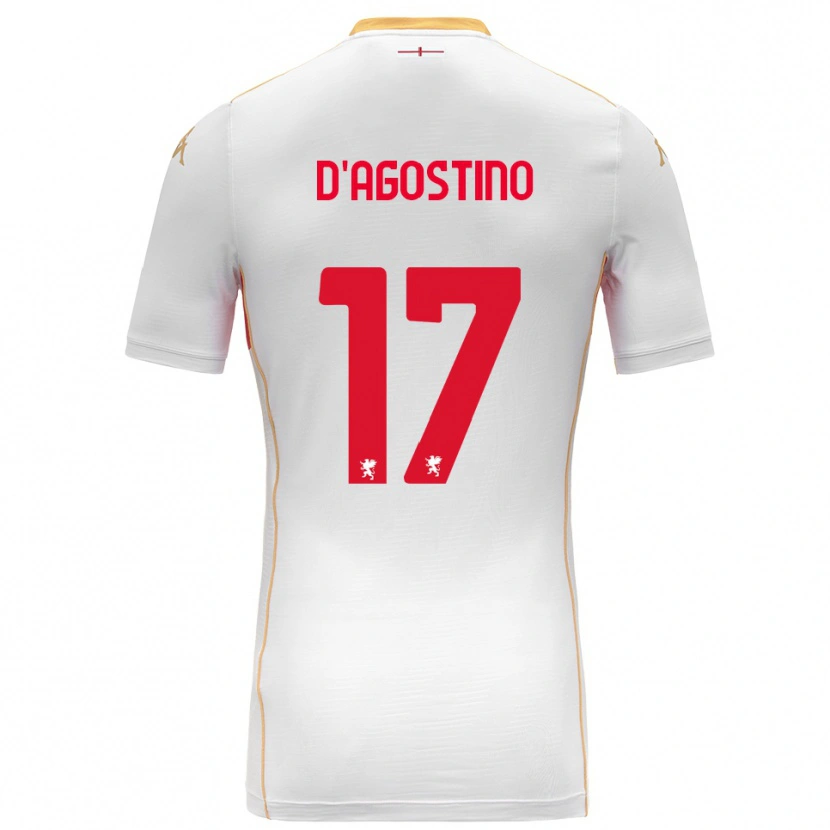 Danxen Mujer Camiseta Riccardo D'agostino #17 Blanco Rojo 2ª Equipación 2025/26 La Camisa México