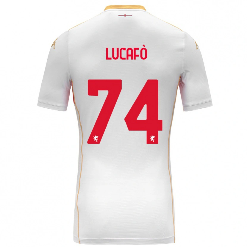 Danxen Mujer Camiseta Sara Lucafò #74 Blanco Rojo 2ª Equipación 2025/26 La Camisa México