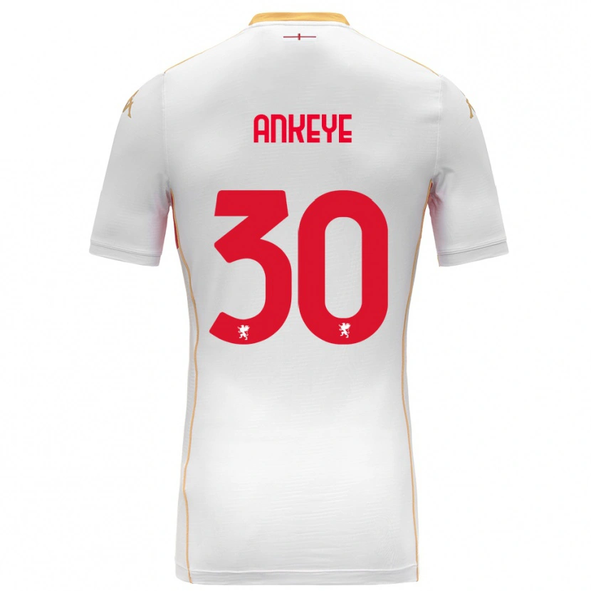 Danxen Mujer Camiseta David Ankeye #30 Blanco Rojo 2ª Equipación 2025/26 La Camisa México