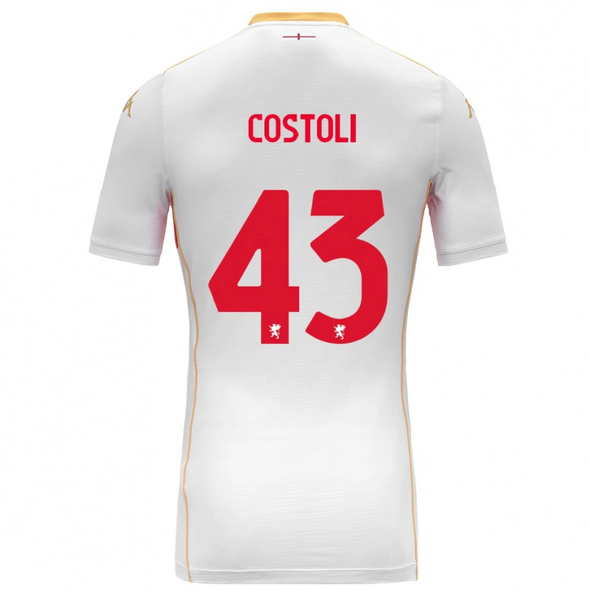 Danxen Mujer Camiseta Lorenzo Costoli #43 Blanco Rojo 2ª Equipación 2025/26 La Camisa México