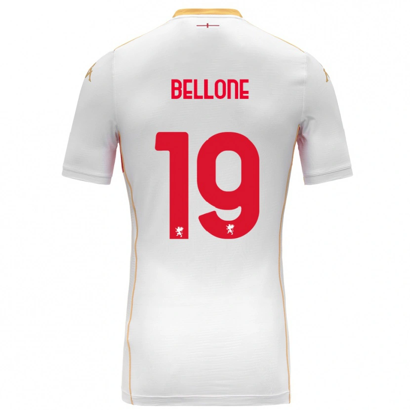 Danxen Mujer Camiseta Francesco Bellone #19 Blanco Rojo 2ª Equipación 2025/26 La Camisa México
