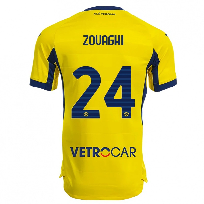 Danxen Mujer Camiseta Thomas Zouaghi #24 Amarillo Marino 2ª Equipación 2025/26 La Camisa México