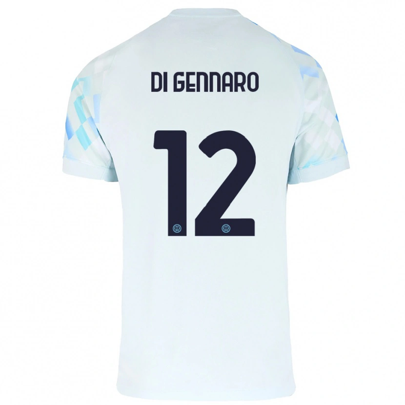 Danxen Mujer Camiseta Raffaele Di Gennaro #12 Blanco Azul 2ª Equipación 2025/26 La Camisa México