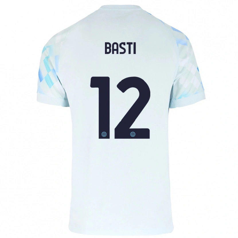 Danxen Mujer Camiseta Matteo Basti #12 Blanco Azul 2ª Equipación 2025/26 La Camisa México