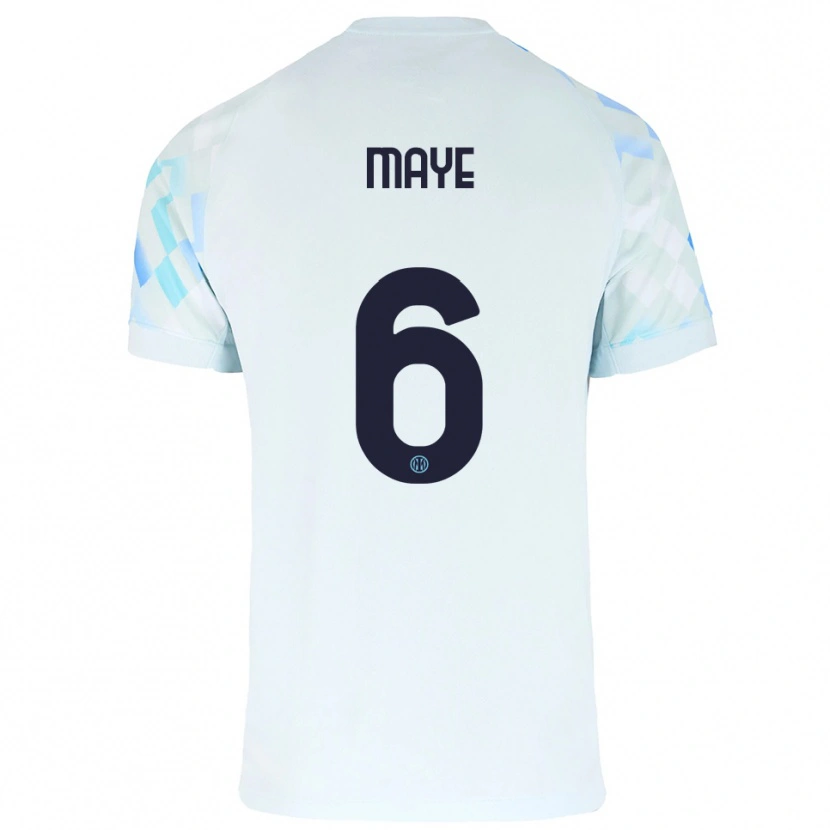 Danxen Mujer Camiseta Yvan Maye #6 Blanco Azul 2ª Equipación 2025/26 La Camisa México