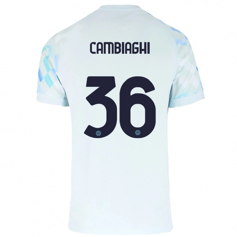 Danxen Mujer Camiseta Michela Cambiaghi #36 Blanco Azul 2ª Equipación 2025/26 La Camisa México