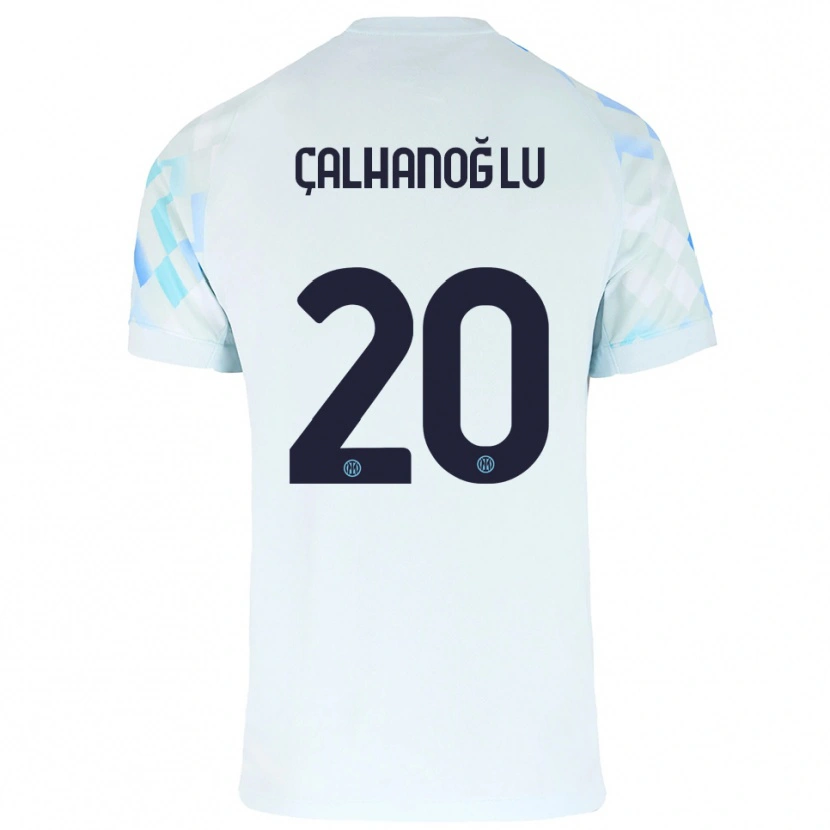 Danxen Mujer Camiseta Hakan Çalhanoğlu #20 Blanco Azul 2ª Equipación 2025/26 La Camisa México