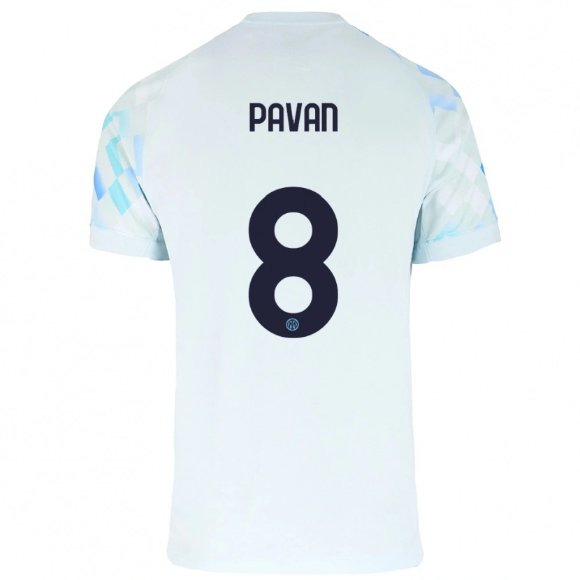 Danxen Mujer Camiseta Matilde Pavan #8 Blanco Azul 2ª Equipación 2025/26 La Camisa México