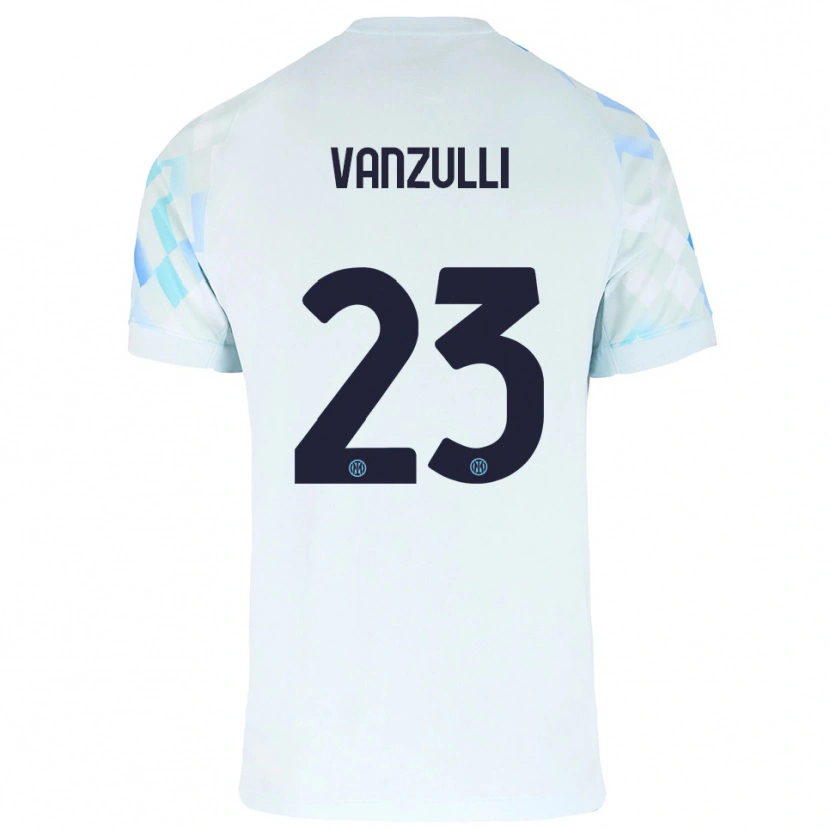 Danxen Mujer Camiseta Marco Vanzulli #23 Blanco Azul 2ª Equipación 2025/26 La Camisa México