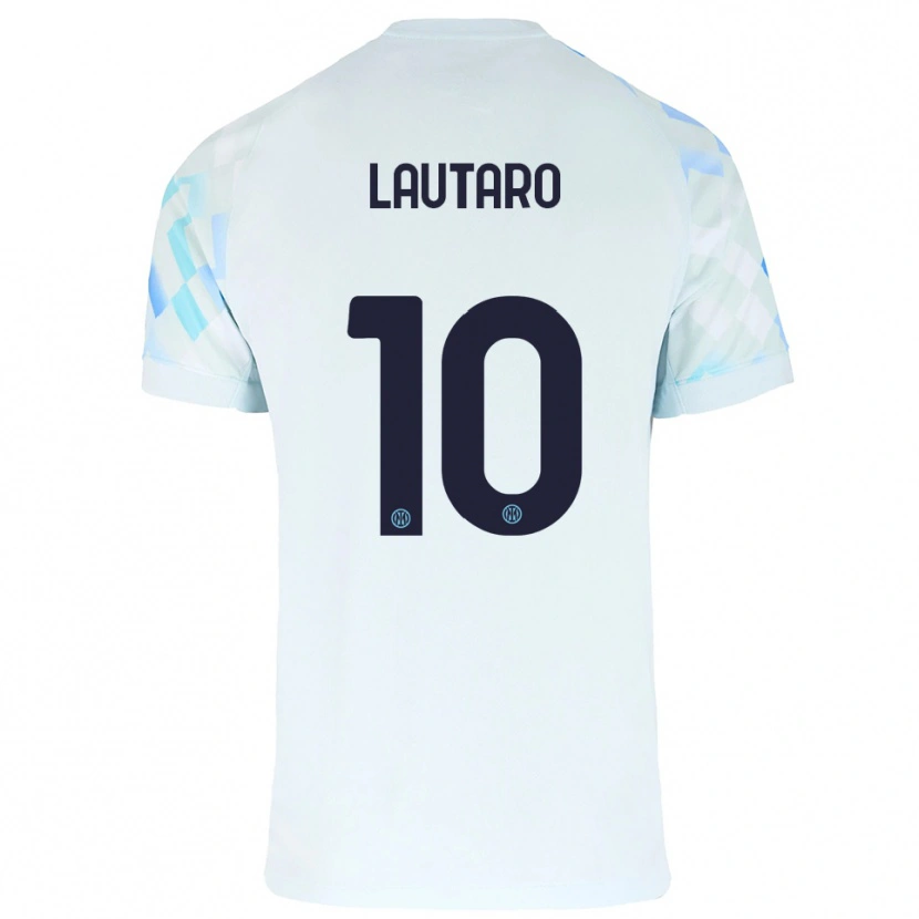 Danxen Mujer Camiseta Lautaro Martínez #10 Blanco Azul 2ª Equipación 2025/26 La Camisa México