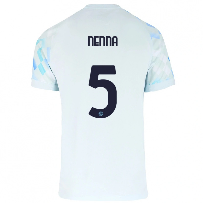 Danxen Mujer Camiseta Alessandro Nenna #5 Blanco Azul 2ª Equipación 2025/26 La Camisa México