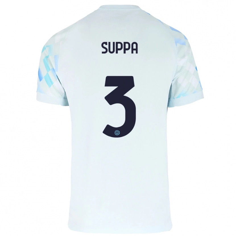 Danxen Mujer Camiseta Simone Suppa #3 Blanco Azul 2ª Equipación 2025/26 La Camisa México
