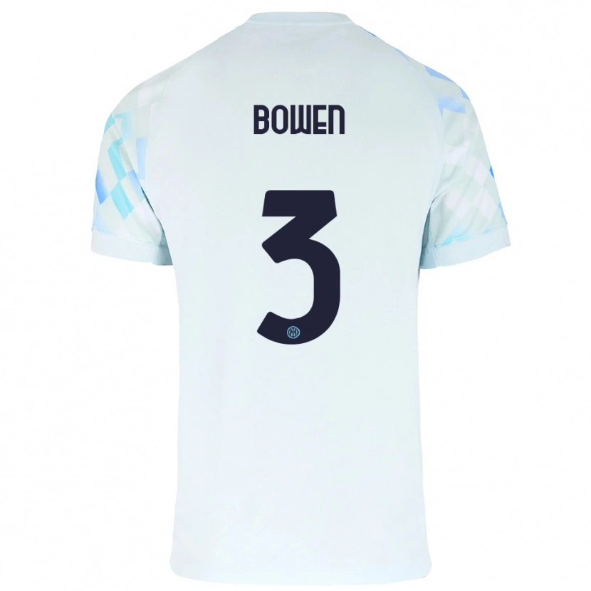 Danxen Mujer Camiseta Katie Bowen #3 Blanco Azul 2ª Equipación 2025/26 La Camisa México