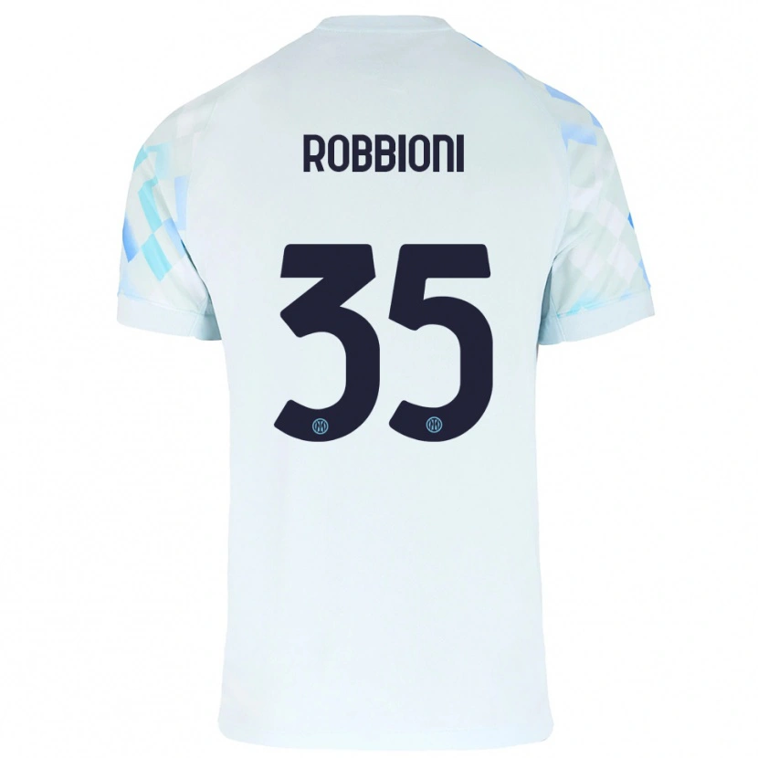 Danxen Mujer Camiseta Matilde Robbioni #35 Blanco Azul 2ª Equipación 2025/26 La Camisa México