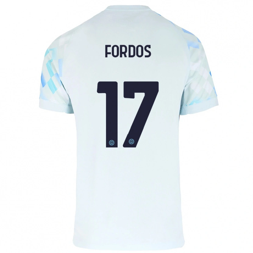 Danxen Mujer Camiseta Beatrix Fördős #17 Blanco Azul 2ª Equipación 2025/26 La Camisa México