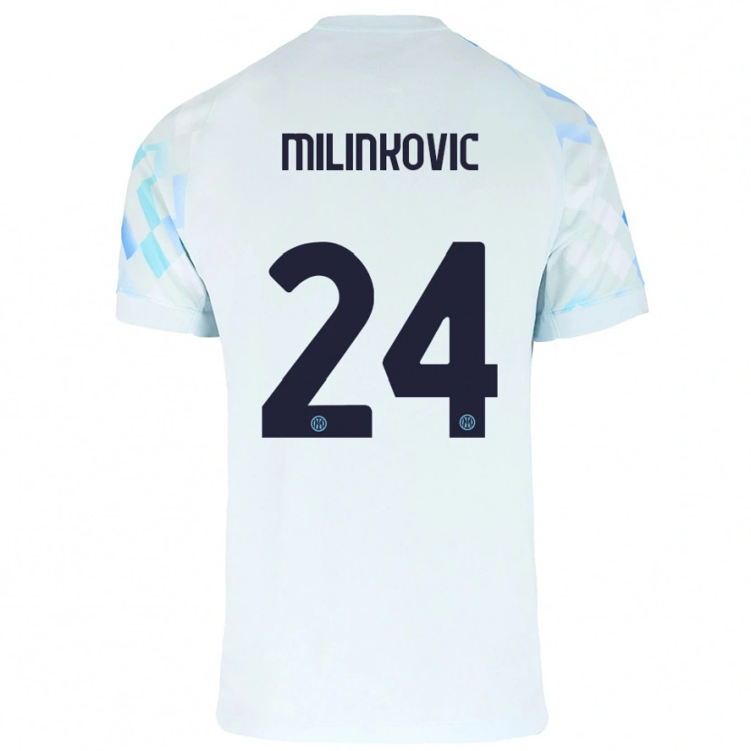Danxen Mujer Camiseta Marija Milinković #24 Blanco Azul 2ª Equipación 2025/26 La Camisa México