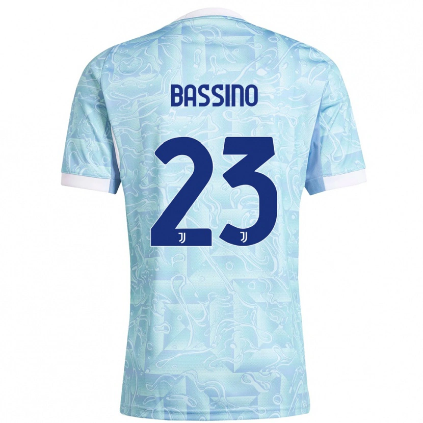 Danxen Mujer Camiseta Alessandro Bassino #23 Azul Cielo Amarillo 2ª Equipación 2025/26 La Camisa México