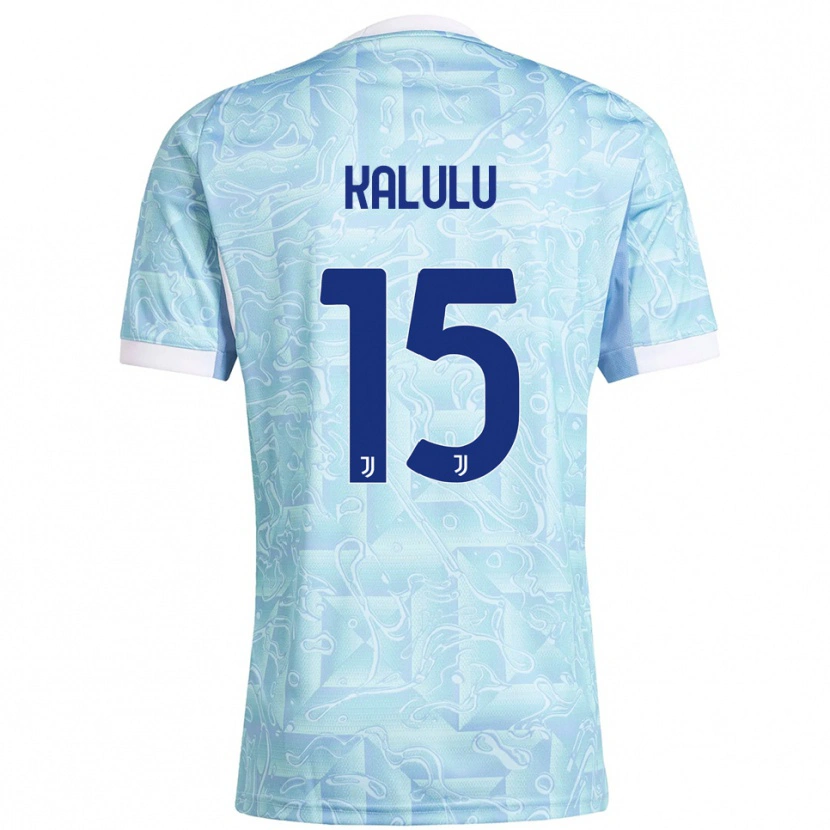 Danxen Mujer Camiseta Pierre Kalulu #15 Azul Cielo Amarillo 2ª Equipación 2025/26 La Camisa México
