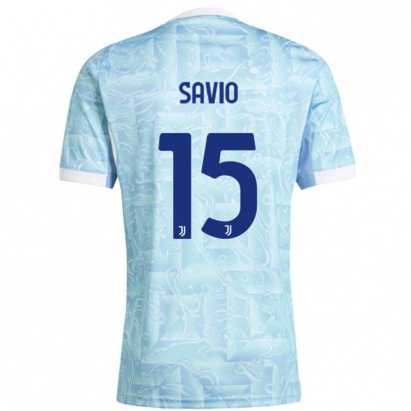 Danxen Mujer Camiseta Federico Savio #15 Azul Cielo Amarillo 2ª Equipación 2025/26 La Camisa México