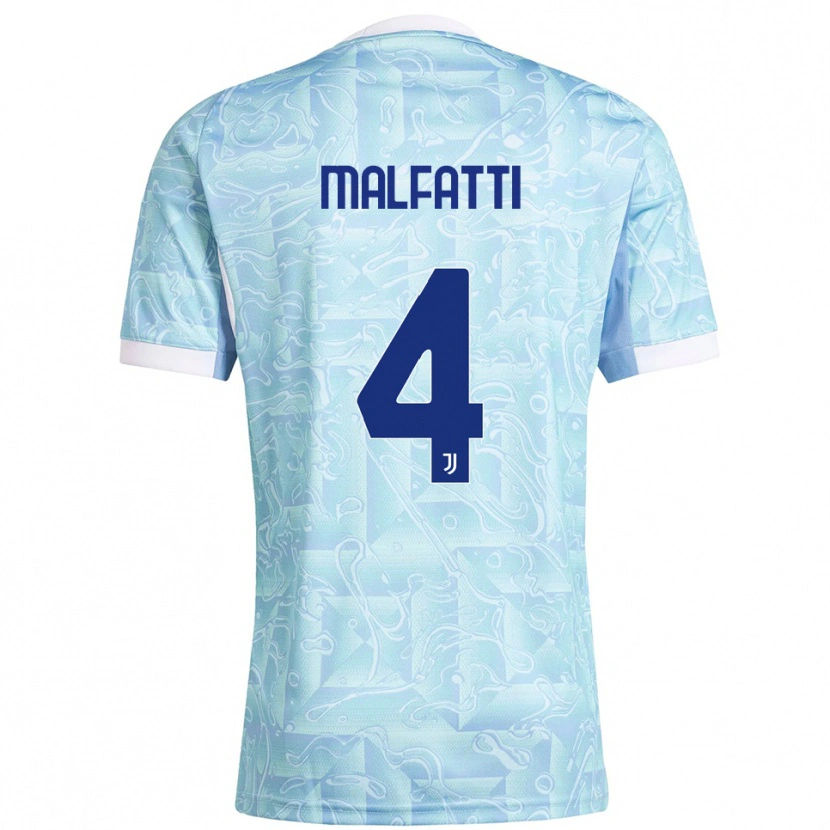 Danxen Mujer Camiseta Tiago Malfatti #4 Azul Cielo Amarillo 2ª Equipación 2025/26 La Camisa México