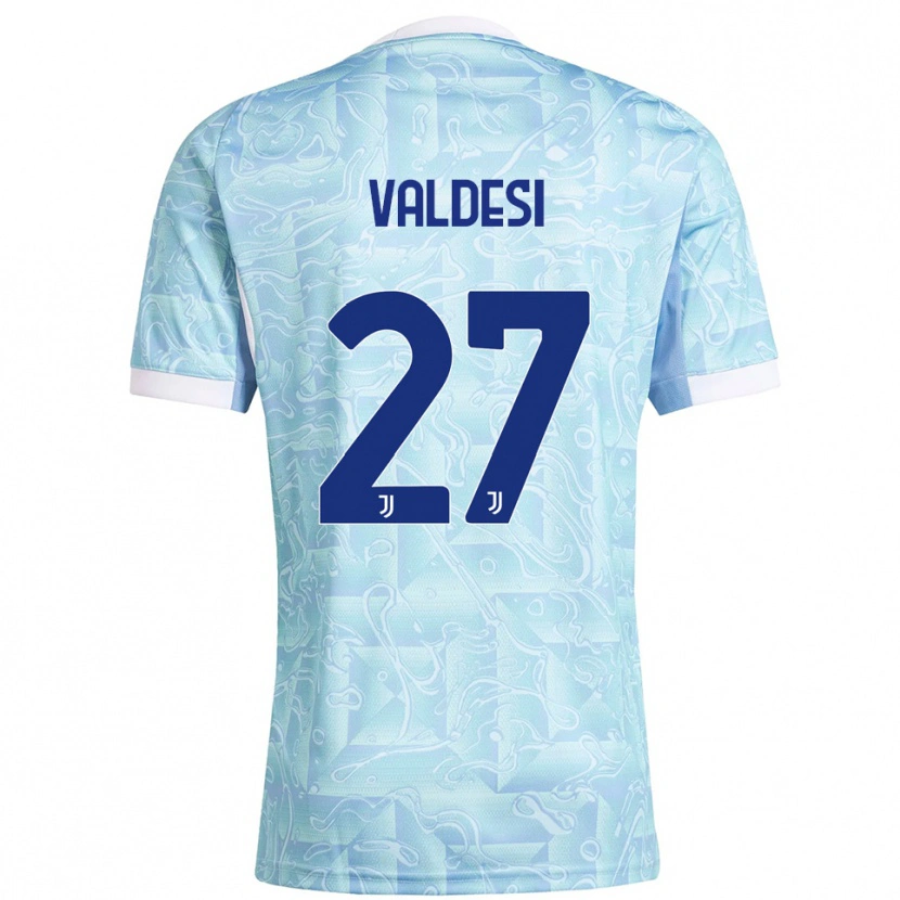 Danxen Mujer Camiseta Andrea Valdesi #27 Azul Cielo Amarillo 2ª Equipación 2025/26 La Camisa México