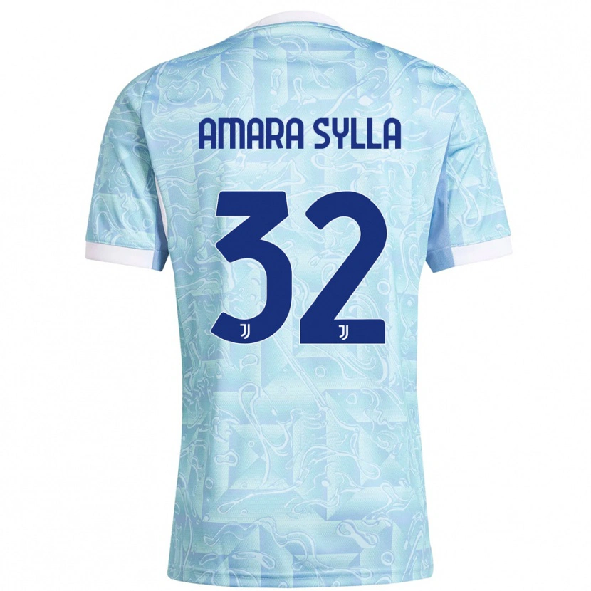 Danxen Mujer Camiseta Idris Amara Sylla #32 Azul Cielo Amarillo 2ª Equipación 2025/26 La Camisa México