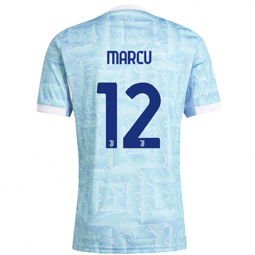 Danxen Mujer Camiseta Alessio Marcu #12 Azul Cielo Amarillo 2ª Equipación 2025/26 La Camisa México