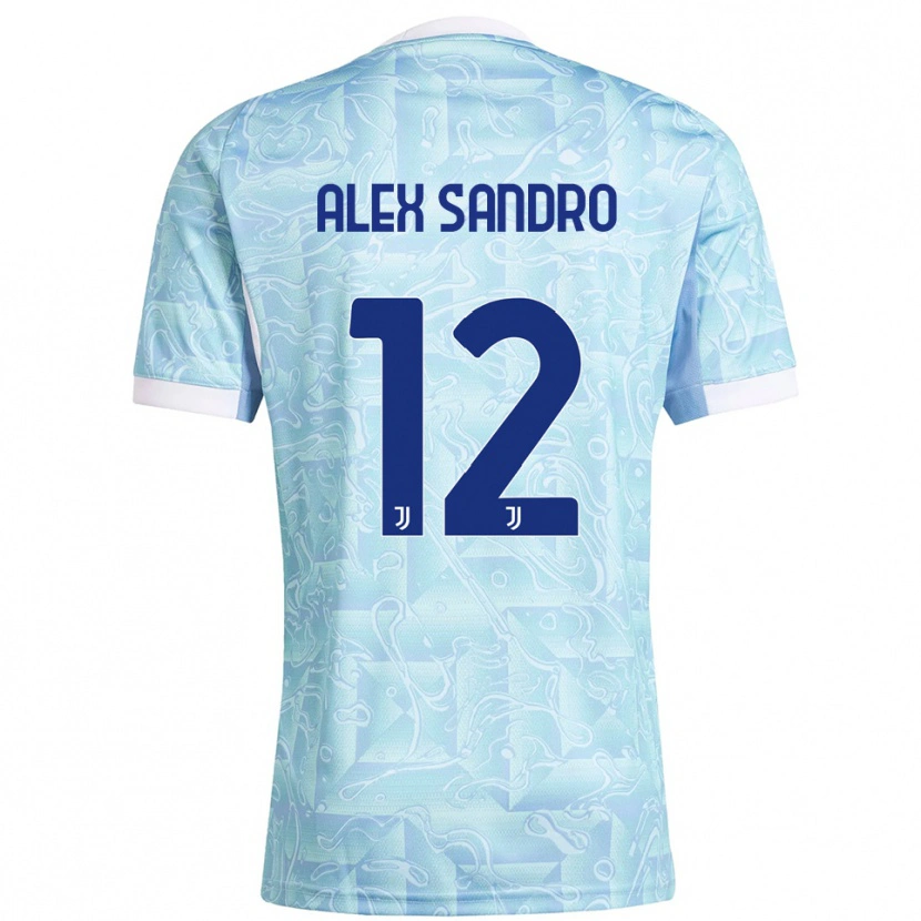Danxen Mujer Camiseta Alex Sandro #12 Azul Cielo Amarillo 2ª Equipación 2025/26 La Camisa México
