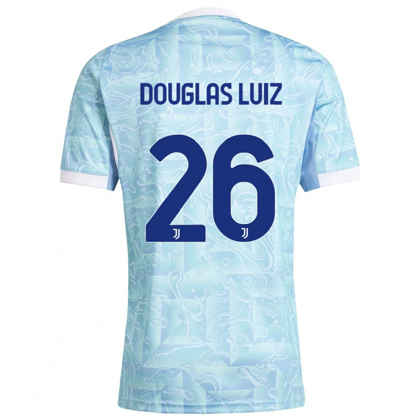 Danxen Mujer Camiseta Douglas Luiz #26 Azul Cielo Amarillo 2ª Equipación 2025/26 La Camisa México