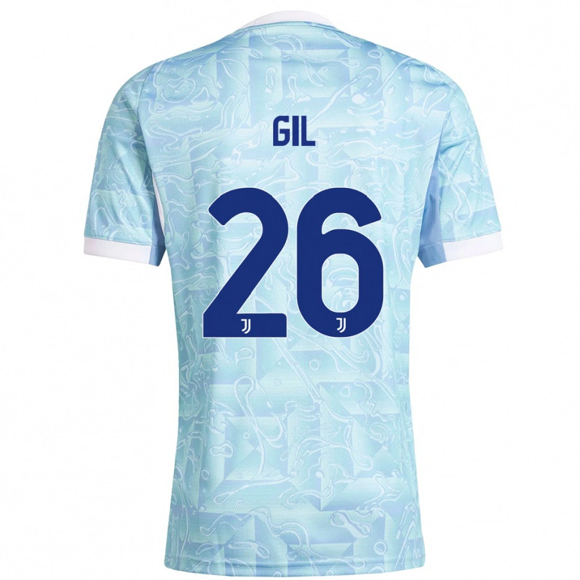 Danxen Mujer Camiseta Javier Gil #26 Azul Cielo Amarillo 2ª Equipación 2025/26 La Camisa México