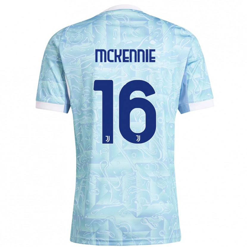 Danxen Mujer Camiseta Weston Mckennie #16 Azul Cielo Amarillo 2ª Equipación 2025/26 La Camisa México